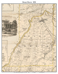 Mount Morris, New York 1858 Old Town Map Custom Print - Livingston Co.