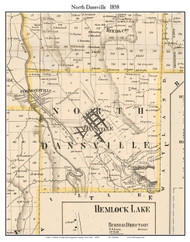 North Dansville, New York 1858 Old Town Map Custom Print - Livingston Co.