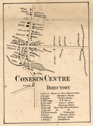 Conesus Centre, New York 1858 Old Town Map Custom Print - Livingston Co.