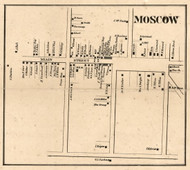 Moscow, New York 1858 Old Town Map Custom Print - Livingston Co.