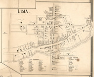 Lima Village, New York 1858 Old Town Map Custom Print - Livingston Co.