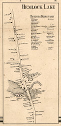 Hemlock Lake, New York 1858 Old Town Map Custom Print - Livingston Co.