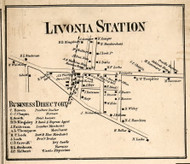 Livonia Station, New York 1858 Old Town Map Custom Print - Livingston Co.