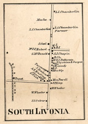 South Livonia, New York 1858 Old Town Map Custom Print - Livingston Co.