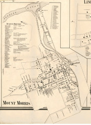 Mount Morris Village, New York 1858 Old Town Map Custom Print - Livingston Co.