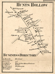 Hunts Hollow, New York 1858 Old Town Map Custom Print - Livingston Co.