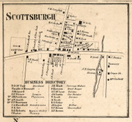 Scottsburgh, New York 1858 Old Town Map Custom Print - Livingston Co.