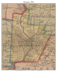 Rochester, New York 1852 Old Town Map Custom Print - Monroe Co.