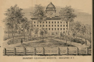Brockport Collegiate Institute, New York 1852 Old Town Map Custom Print - Monroe Co.