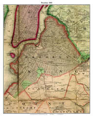 Brooklyn, New York 1860 Old Town Map Custom Print - NYC Environs