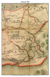 Flatlands, New York 1860 Old Town Map Custom Print - NYC Environs