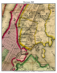 Morrisania, New York 1860 Old Town Map Custom Print - NYC Environs