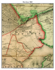 New Lots, New York 1860 Old Town Map Custom Print - NYC Environs