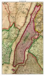 New York City, New York 1860 Old Town Map Custom Print - NYC Environs
