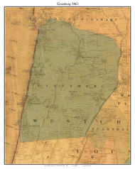 Greenburg, New York 1863 Old Town Map Custom Print - NYC Vicinity
