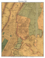 Morrisania, New York 1863 Old Town Map Custom Print - NYC Vicinity