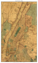 New York City, New York 1863 Old Town Map Custom Print - NYC Vicinity
