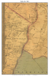 Belleville (partial), New Jersey 1863 Old Town Map Custom Print - NYC Vicinity