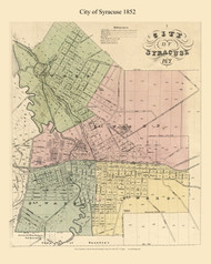 City of Syracuse, New York 1852 Old Town Map Custom Print - Onondaga Co.