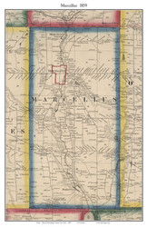 Marcellus, New York 1859 Old Town Map Custom Print - Onondaga Co.