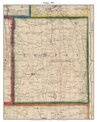 Pompey, New York 1859 Old Town Map Custom Print - Onondaga Co.
