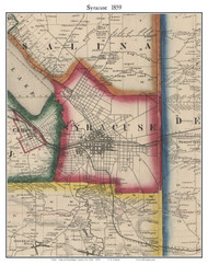 Syracuse, New York 1859 Old Town Map Custom Print - Onondaga Co.