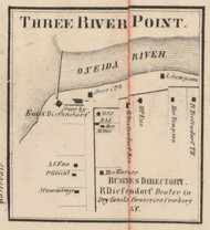Three River Point, New York 1859 Old Town Map Custom Print - Onondaga Co.