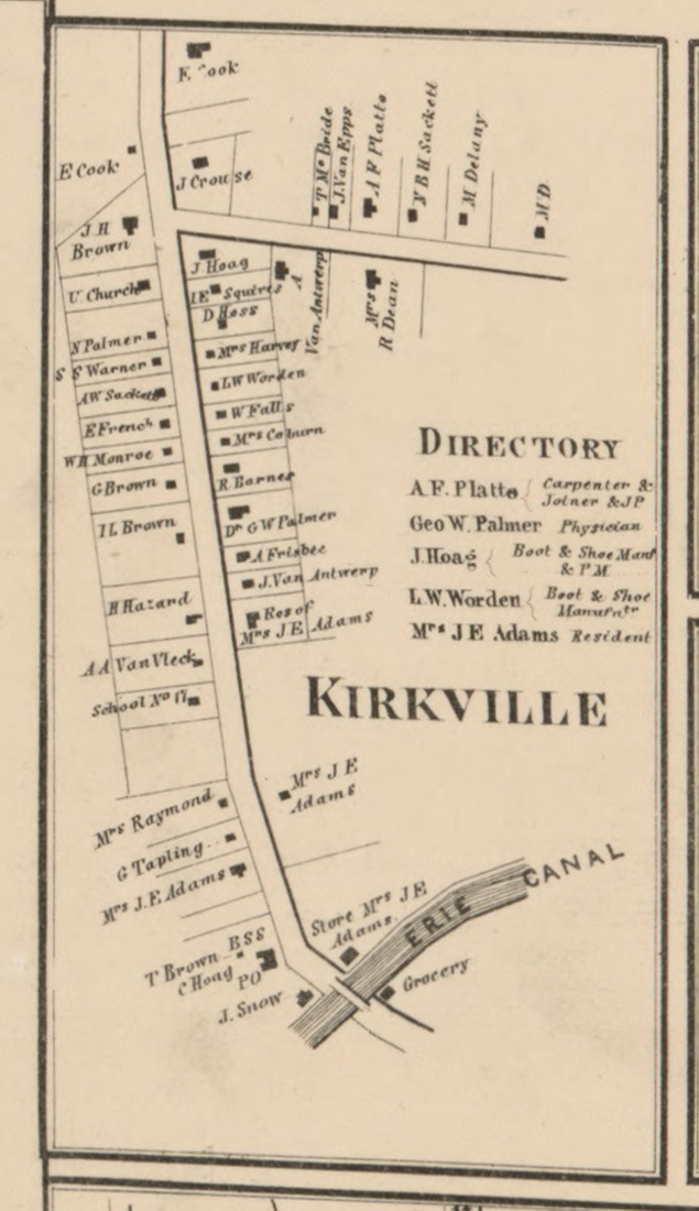 Kirkville New York 1859 Old Town Map Custom Print Onondaga Co Old 9239