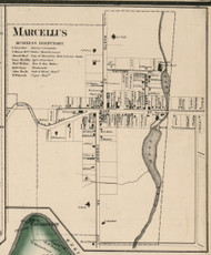 Marcellus Village, New York 1859 Old Town Map Custom Print - Onondaga Co.