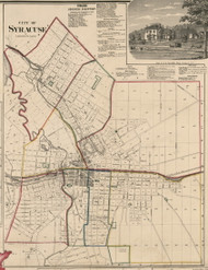Syracuse City, New York 1859 Old Town Map Custom Print - Onondaga Co.