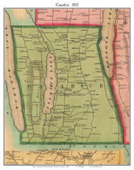 Canadice, New York 1852 Old Town Map Custom Print - Ontario Co.
