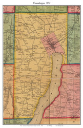 Canandaigua, New York 1852 Old Town Map Custom Print - Ontario Co.