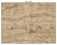 Gaines, New York 1860 Old Town Map Custom Print - Orleans Co.