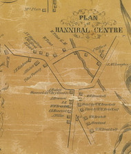 Hannibal Centre - Hannibal, New York 1854 Old Town Map Custom Print - Oswego Co.