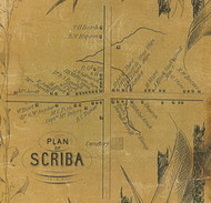 Scriba Village, New York 1854 Old Town Map Custom Print - Oswego Co.