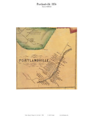 Portlandville - Milford, New York 1856 Old Town Map Custom Print - Otsego Co.