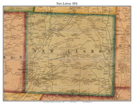 New Lisbon, New York 1856 Old Town Map Custom Print - Otsego Co.