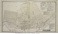Fulton Village, New York 1867 - Old Town Map Reprint - Oswego Co.