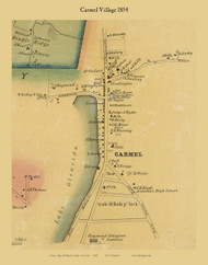 Carmel Village, New York 1854 Old Town Map Custom Print - Putnam Co.