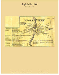 Eagle Mills, New York 1861 Old Town Map Custom Print - Rensselaer Co.