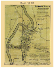 Hoosick Falls Village, New York 1861 Old Town Map Custom Print - Rensselaer Co.