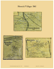 Hoosick Villages, New York 1861 Old Town Map Custom Print - Rensselaer Co.