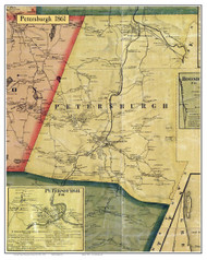 Petersburgh, New York 1861 Old Town Map Custom Print - Rensselaer Co.