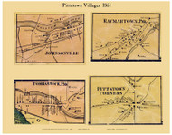 Pittstown Villages, New York 1861 Old Town Map Custom Print - Rensselaer Co.