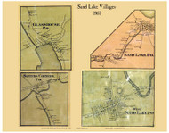 Sand Lake Villages, New York 1861 Old Town Map Custom Print - Rensselaer Co.