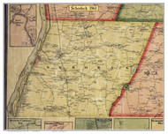 Schodack, New York 1861 Old Town Map Custom Print - Rensselaer Co.