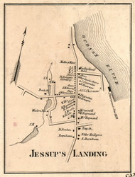 Jessups Landing, New York 1856 Old Town Map Custom Print - Saratoga Co.