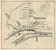 Crescent, New York 1856 Old Town Map Custom Print - Saratoga Co.
