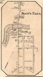 Glens Falls, New York 1856 Old Town Map Custom Print - Saratoga Co.