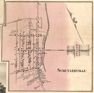 Schuylerville, New York 1856 Old Town Map Custom Print - Saratoga Co.